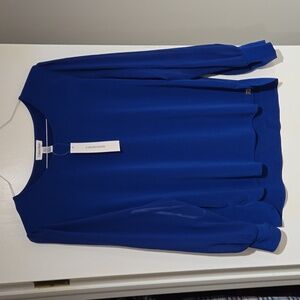 Womens Admiral Blue, size Large, Calvin Klein long sleeve, polyester top